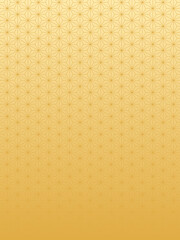 和風背景素材　金色の麻の葉模様　縦長　グラデーション