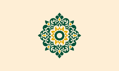 Traditional Ornamental Vector Logo Design With Culture Element