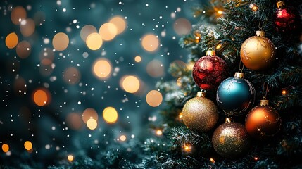 Christmas Colorful Ornaments Background, Dreamy Festive Design Material, Colorful Ornaments Christmas Elements Background