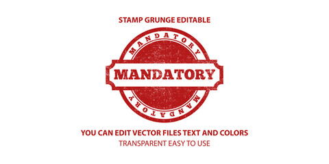 Mandatory grunge rubber stamp, vector illustration
