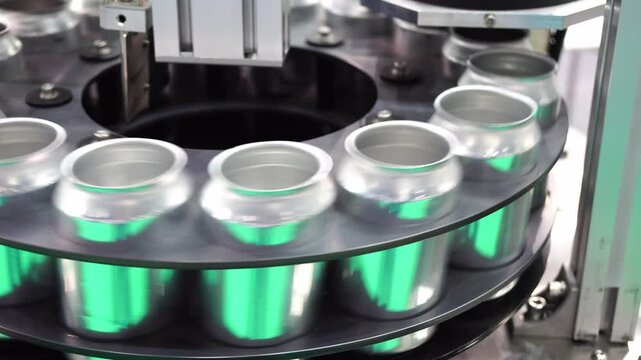 The automatic aluminum can testing and inspection process.