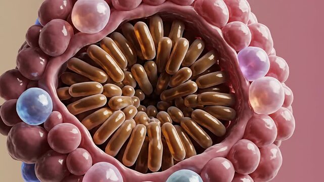 Microscopic View of Biological Structures and Organisms in Detail.