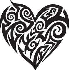 black and white heart