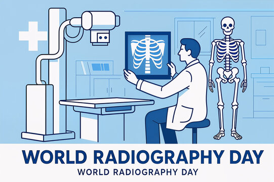 World Radiography Day Poster Vector Illustration - Powered by Adobe