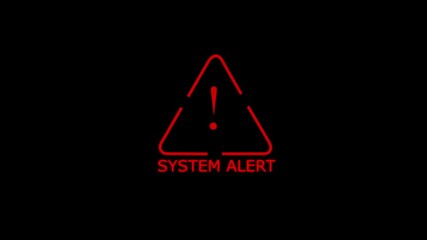 System aleart digital security concept of computer hacking. Cybersecurity technology financial data processing computer monitor cyber attack generic danger on a black background. - Powered by Adobe