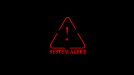 System aleart digital security concept of computer hacking. Cybersecurity technology financial data processing computer monitor cyber attack generic danger on a black background. - Powered by Adobe