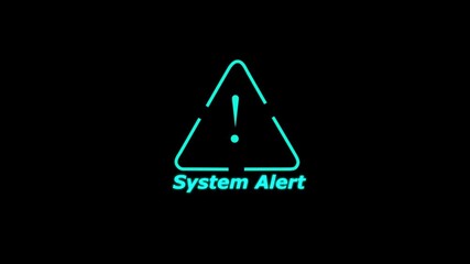 System aleart digital security concept of computer hacking. Cybersecurity technology financial data processing computer monitor cyber attack generic danger on a black background. - Powered by Adobe