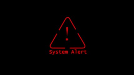 System aleart digital security concept of computer hacking. Cybersecurity technology financial data processing computer monitor cyber attack generic danger on a black background. - Powered by Adobe