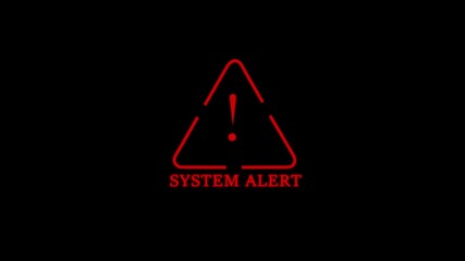 System aleart digital security concept of computer hacking. Cybersecurity technology financial data processing computer monitor cyber attack generic danger on a black background. - Powered by Adobe