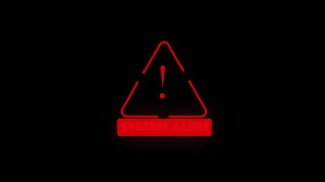 System aleart digital security concept of computer hacking. Cybersecurity technology financial data processing computer monitor cyber attack generic danger on a black background. - Powered by Adobe