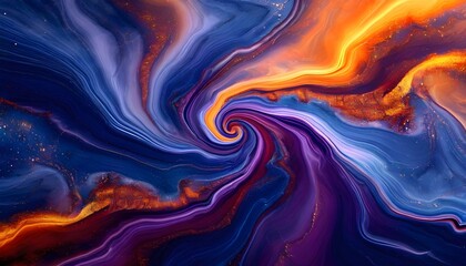 A mesmerizing abstract digital artwork of a swirling vortex of vibrant, fluid colors like a cosmic nebula.