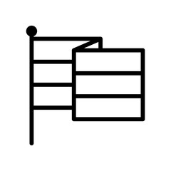 Flagpole With Shelves And Folded Panel Icon For Information Display Design