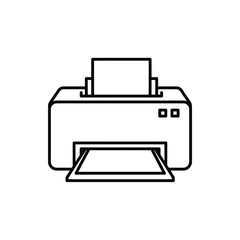 Printer Outline Icon Vector Illustration for Office Equipment