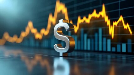Financial dollar growth animation showing stock market profit, economic investment, currency exchange, digital trading chart, economic success, and financial business data analysis concept - Powered by Adobe