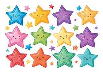 Colorful star multi shapes in a variety of vibrant colors. Perfect for decorations, crafts, or educational projects. 2