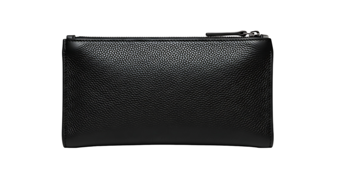 Black Leather Wallet Purse Pouch Close Up Shot Luxury Design Accessory