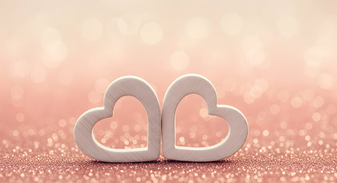 Intertwined Hearts Romance Serenity Light Pink Bokeh Delicate Elegance Warmth Gentle Love Celebration Special Day Wedding Anniversary Tender Feeling  Affection
