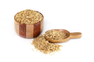 Gluten-free millet Jowar (Sorghum) flakes in wooden bowl,Close up