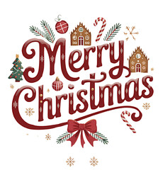 merry christmas lettering design card tshart design png illustration vector 