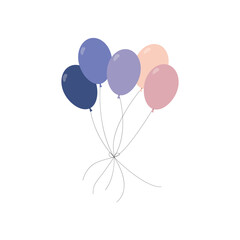Clusters of multicolored balloons tied together in pastel shades create a festive and cozy atmosphere.