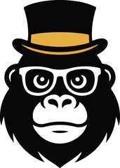 Gorilla mascot with top hat 