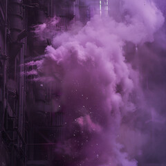 Abstract cloudy sky over the sea at night with mist and light effects