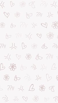 seamless pattern doodle icons line art simple shapes suitable for creative projects, web backgrounds, and textile prints