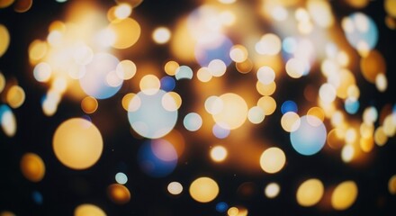 Bokeh Lights Background with Warm Orange and Blue Circles
