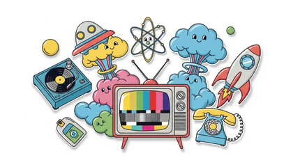 Colorful Birthday Celebration Background with Balloons and Gift Boxes