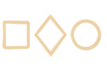 Hand drawing geometric frames on transparent background