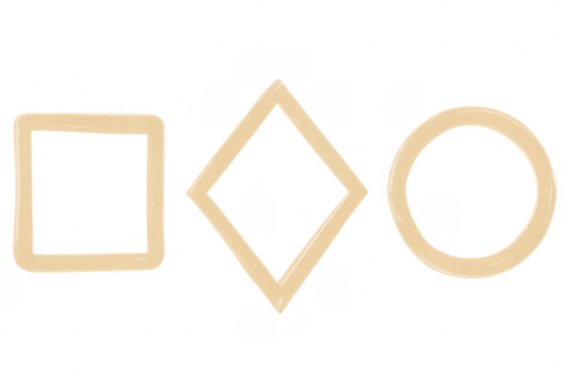 Hand drawing geometric frames on transparent background