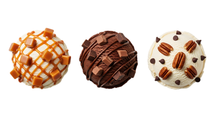 Ice Cream Scoops Toppings Variety Collection Sweet Treats Desserts