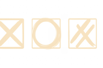 Hand drawing check boxes with cross mark and circle