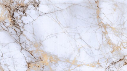 Elegant White Marble Texture with Delicate Golden and Brown Veining