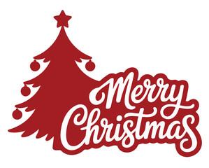 Merry Christmas vector design red holiday illustration for greeting cards and seasonal promotions isolated 