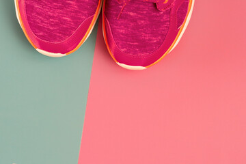  sneakers, background,  colored  surface. sport shoes .