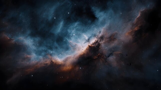 Vibrant and colorful nebula glowing with distant stars in the deep expanse of outer space - Powered by Adobe