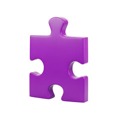 Obraz premium Purple puzzle piece isolated on transparent background