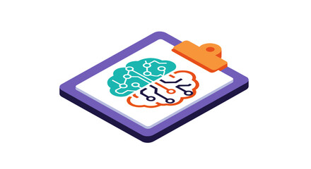 Obraz premium AI Brain Report - Technology and Intelligence Assessment.