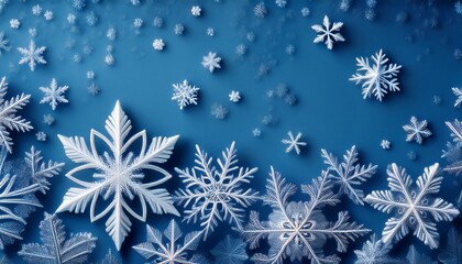 snowflakes on a blue background