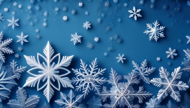 snowflakes on a blue background