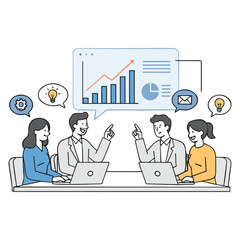 Business Team Meeting vector illustration