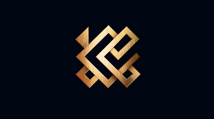 Luxury creative agency logo with abstract geometric shapes forming a gold lettermark. Concept:
High-end creative agency branding focused on modern geometry, luxury aesthetics, minimalist  ophisticatio