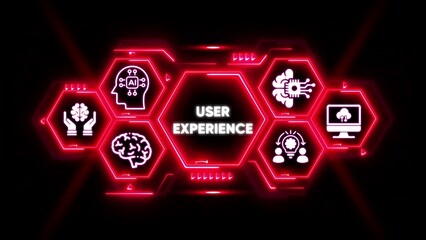 User Experience AI Technology Network Hexagon Icons image photo