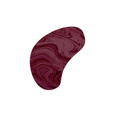 Abstract Amoeba Shape in Deep Burgundy Marble Texture