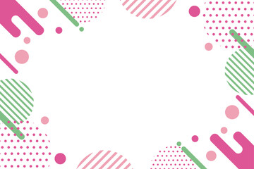 メンフィス　ポップ　フレーム　イラスト　ピンク　グリーン