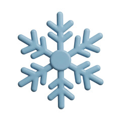 Blue snowflake icon isolated on transparent background