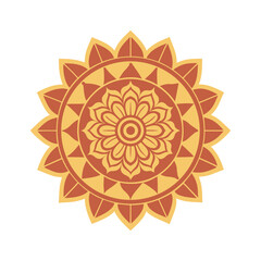 Detailed Ethnic Lotus Mandala Silhouette Illustration
