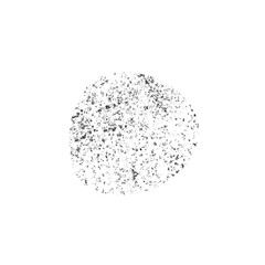 Black Abstract Circular Shape with Grunge Speckle Texture