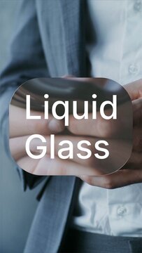 Vertical Liquid Glass Text